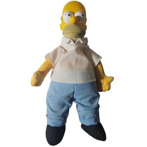 Vintage 1990 The Simpsons Homer Simpson 11” Doll Toy Figure Plush Plastic Head